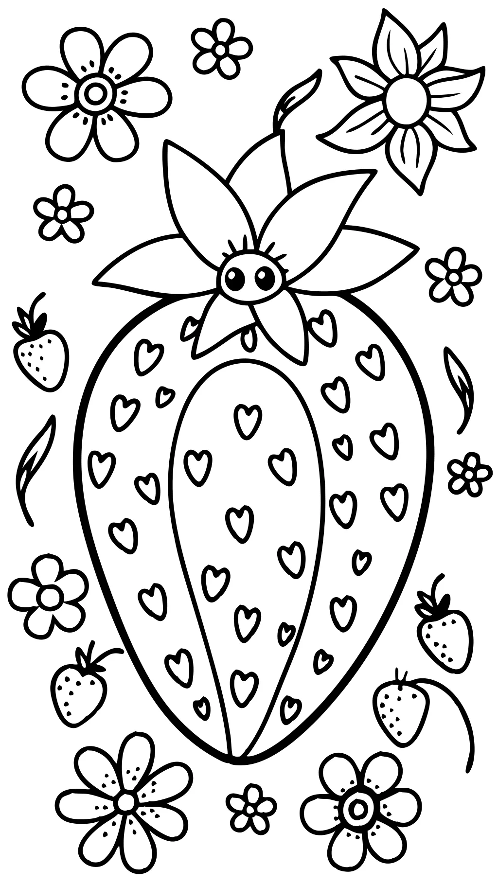 printable strawberry coloring page